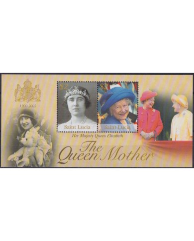 F-EX39821 ST LUCIA MNH 2002 ROYAL FAMILY QUEEN MOTHER.