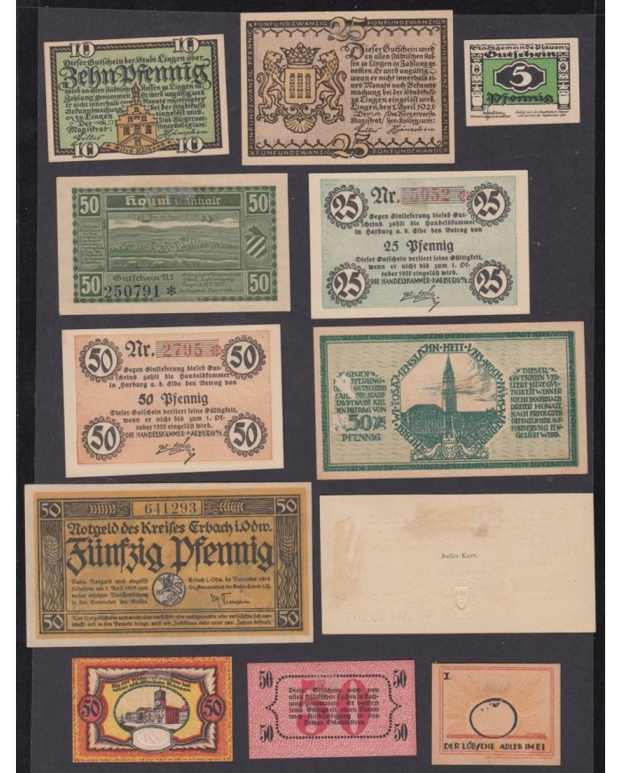 F-EX8713 GERMANY ALEMANIA DEUTSCHLAND NOTGELD BANKNOTE LOT.