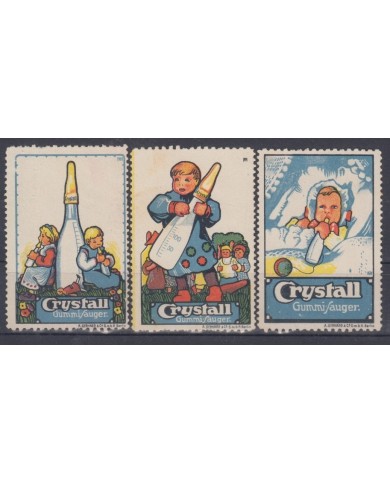 F-EX9024 GERMANY ALEMANIA DEUTSCHLAND CINDERELLA STAMPS LOT MILK CRYSTAL. NO GUM.
