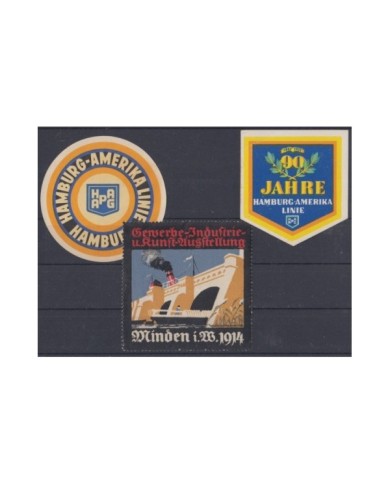 F-EX9028 GERMANY ALEMANIA DEUTSCHLAND CINDERELLA SHIP HAMBURG-AMERIKA LINE NO GUM