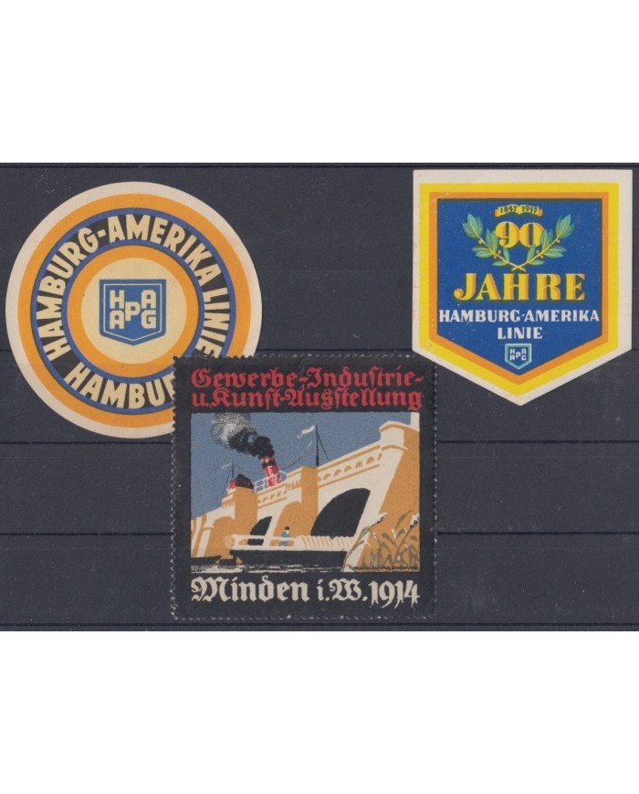 F-EX9028 GERMANY ALEMANIA DEUTSCHLAND CINDERELLA SHIP HAMBURG-AMERIKA LINE NO GUM