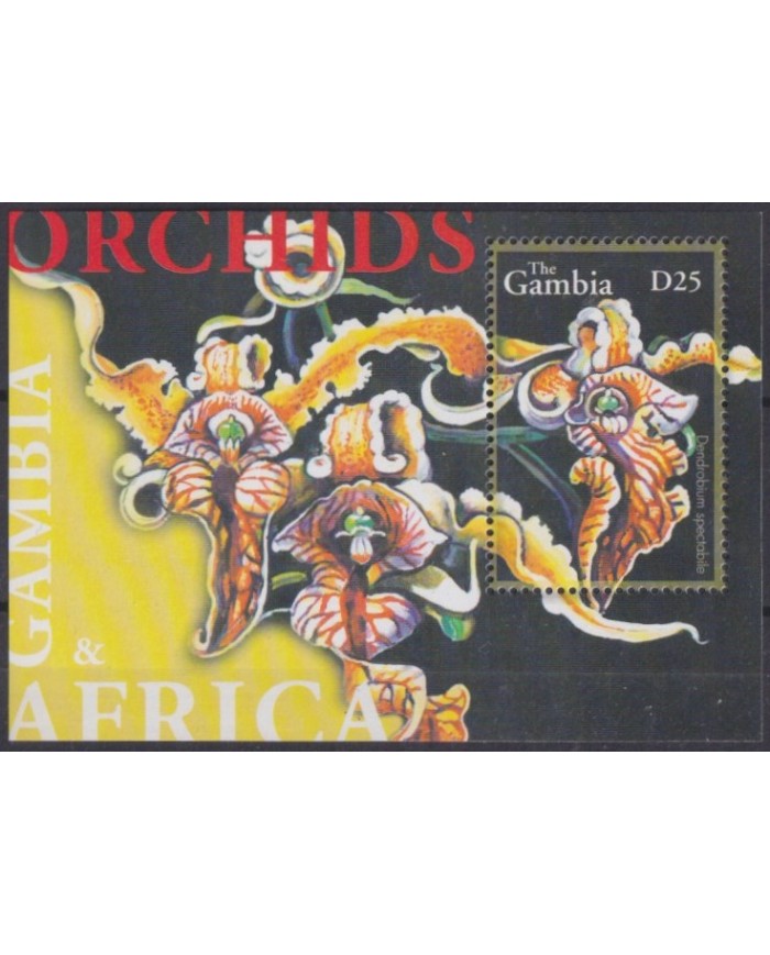 F-EX39901 GAMBIA MNH 2002 ORCHILD ORQUIDEAS FLOWER FLORES.