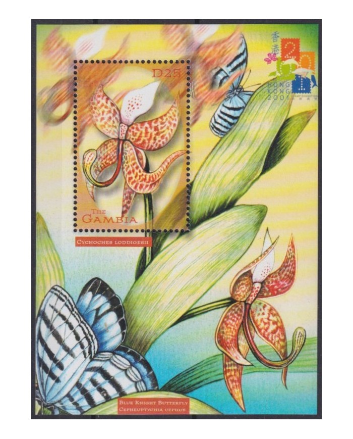 F-EX39900 GAMBIA MNH 2002 ORCHILD ORQUIDEAS FLOWER FLORES.