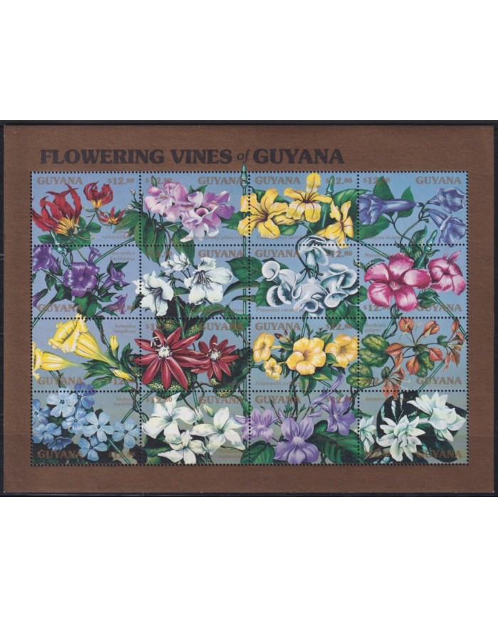 F-EX39781 GUYANA GUIANA MNH 1990 FLOWERING VINES FLOWER FLORES.