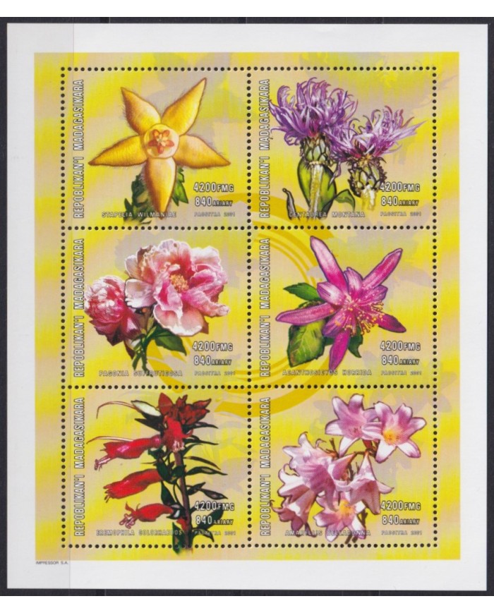 F-EX39787 MADAGASCAR MNH 2001 FLOWER FLORES.
