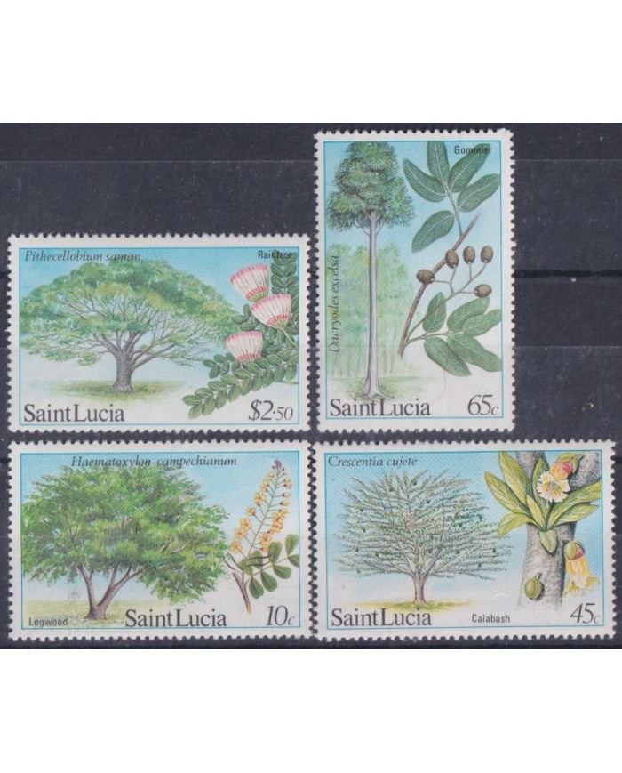 F-EX40013 ST LUCIA MNH 1984 FRUIT TREE FLOWER FLORES.