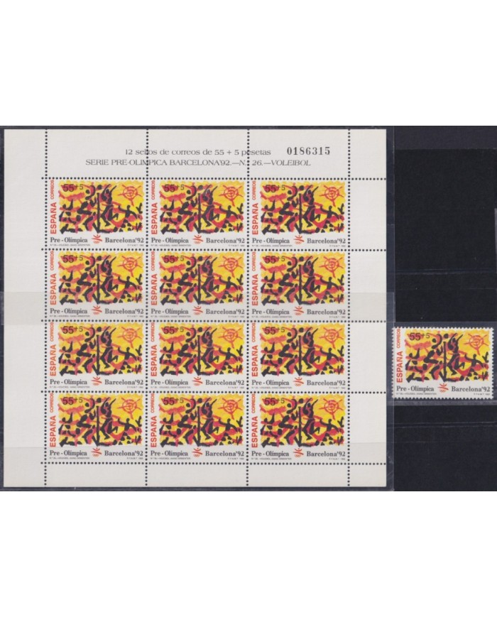 F-EX30948 SPAIN ESPAÑA MNH 1992 OLYMPIC GAMES BARCELONA VOLLEYBALL SHEET.