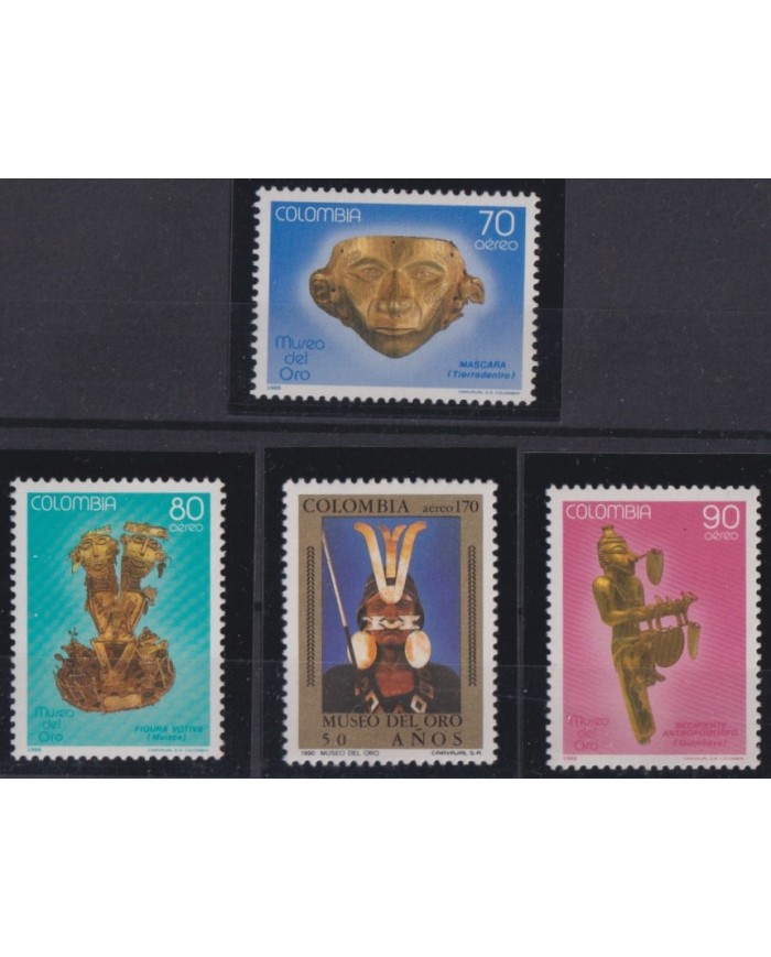 F-EX35575 COLOMBIA MNH 1988 MUSEUM OF PRE COLUMBIAN GOLD ARCHEOLOGY.
