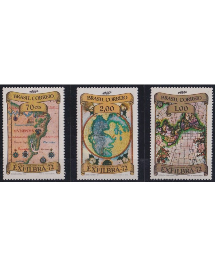 F-EX35563 BRAZIL BRASIL MNH 1972 EXFIBRA BRASIL OLD MAPS.