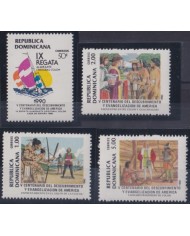 F-EX35748 DOMINICANA DOMINICAN MNH 1990 DISCOVERY COLON COLUMBUS REGATTA SHIP.