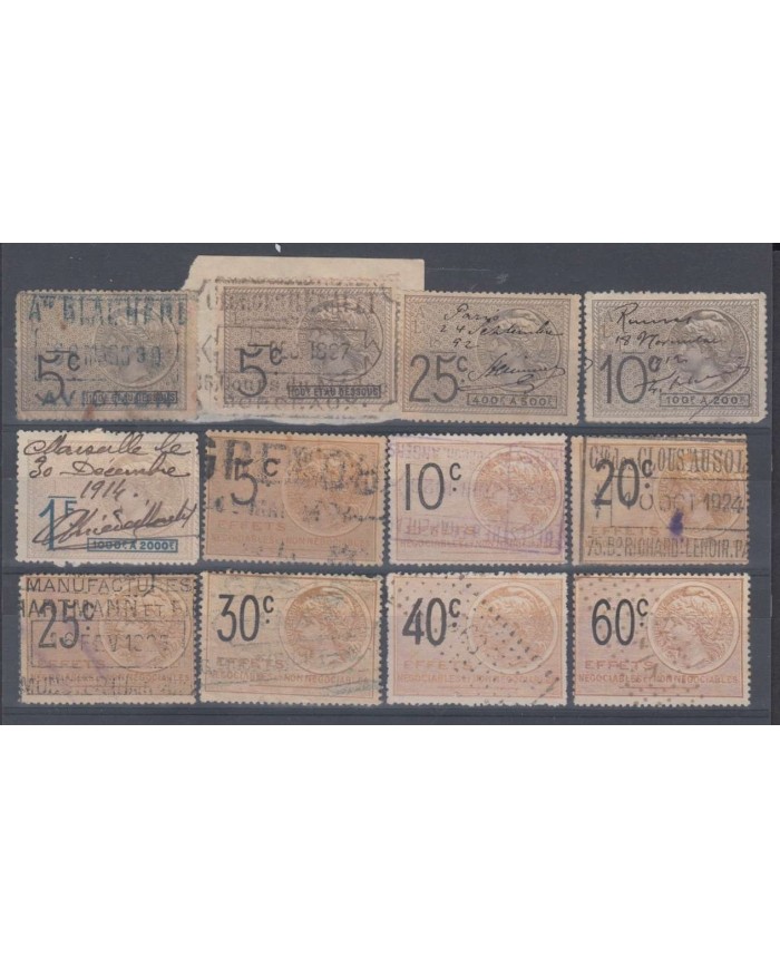 F-EX9422 FRANCE FRANCIA REVENUE EFFECTS STAMPS LOT.