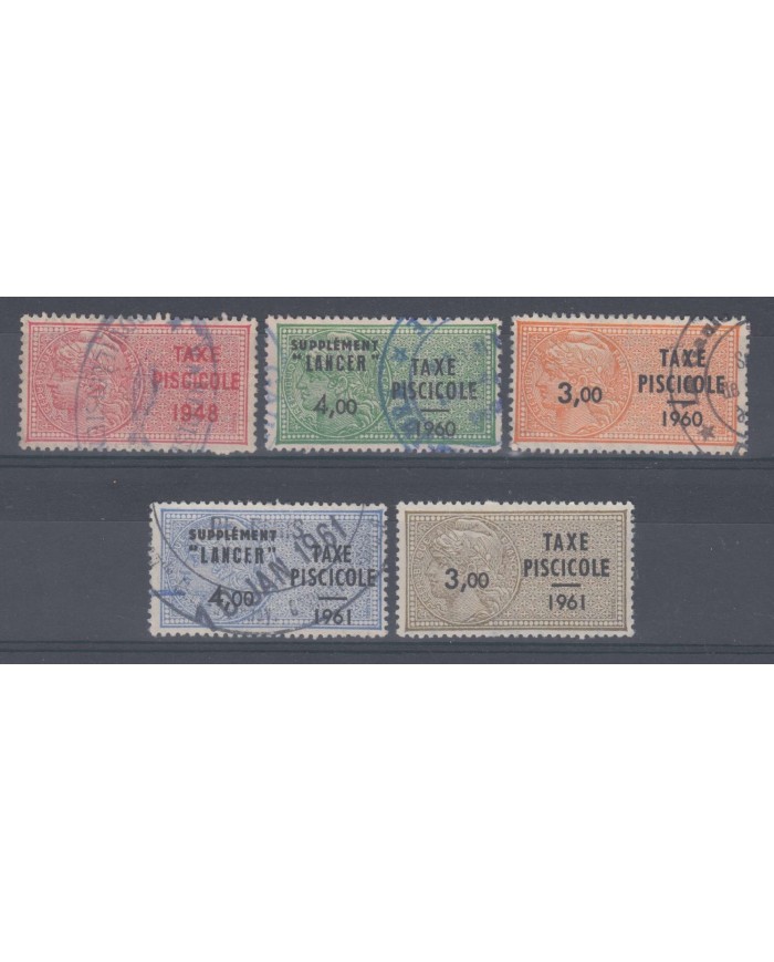 F-EX9423 FRANCE FRANCIA REVENUE PISCICOLE BEE SUPPLEMENT LANCER STAMPS LOT.