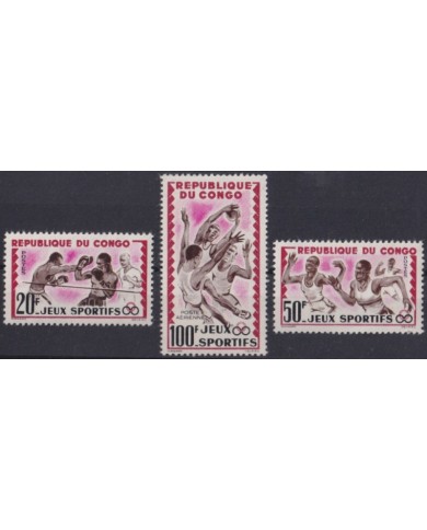 F-EX33641 CONGO MNH 1962 AFRICAN GAMES BOXING ATHLETISM BASKET.