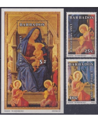 F-EX33713 BARBADOS MNH 1983 CHRISTMAS NAVIDAD ART PAINTING RELIGION MASACCIO.