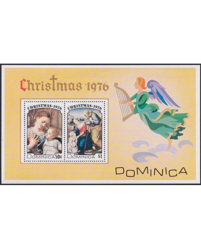 F-EX33652 DOMINICA MNH 1976 CHRISTMAS NAVIDAD ART PAINTING RELIGION RAPHAEL COREGGIO.