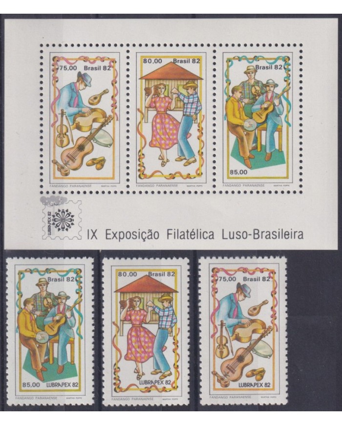 F-EX33708 BRAZIL BRASIL MNH 1982 LUBRAPEX MUSIC MUSICAL INSTRUMENTS.