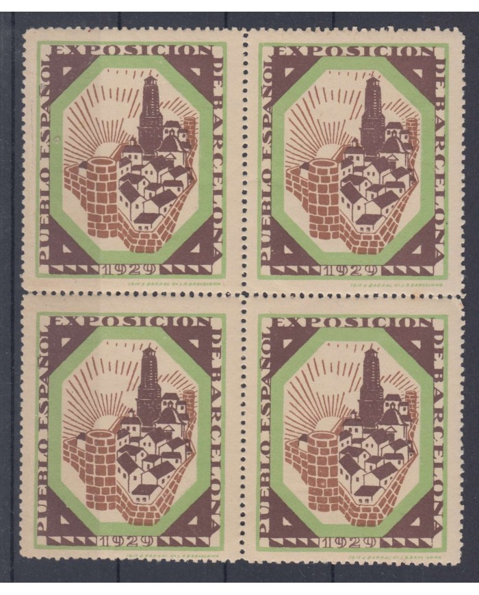 F-EX9430 SPAIN ESPAÑA 1929 CINDERELLA BARCELONA FAIR PUEBLO ESPAÑOL ORIGINAL GUM