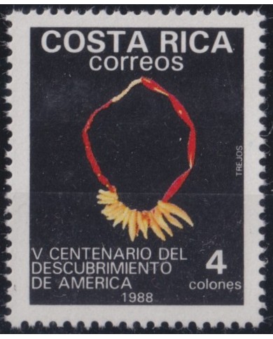 F-EX35628 COSTA RICA 1988 MNH DISCOVERY COLUMBUS COLON INDIAN COLAR.