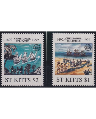 F-EX35631 ST KITTS 1992 MNH DISCOVERY COLUMBUS COLON SHIP BARCOS.
