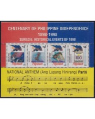 F-EX35759 PHILIPPINES IS 1998 MNH CENTENARY OF INDEPENDENCE FLAG ANTHEM.
