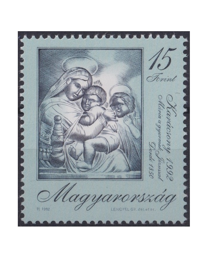 F-EX35881 HUNGARY HUNGRIA MNH 1992 CHRISTMAS NAVIDAD RELIGION ART MADONNA.