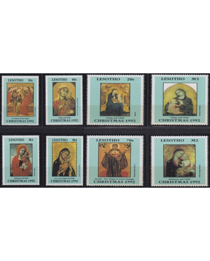 F-EX36009 LESOTHO MNH 1992 CHRISTMAS NAVIDAD RELIGION ART PAINTING SASSETTA.