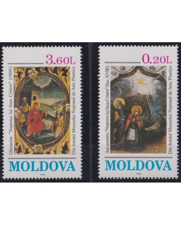 F-EX36039 MOLDOVA MOLDAVIA MNH 1994 CHRISTMAS NAVIDAD RELIGION ART PAINTING.