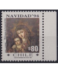 F-EX36130 CHILE MNH 1994 CHRISTMAS NAVIDAD RELIGION ART PAINTING VIRGEN MADONNA RANAISSANCE.