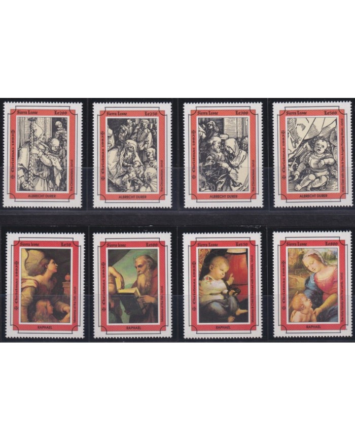 F-EX35922 SIERRA LEONE MNH 1993 CHRISTMAS NAVIDAD ART PAINTING DURER  RAPHAEL RELIGION RANAISSANCE.