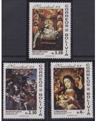 F-EX35823 BOLIVIA MNH 1993 CHRISTMAS NAVIDAD COLONIAL PAINTING ART RELIGION MADONNA.