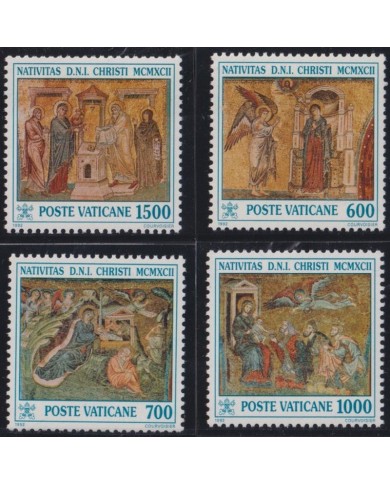 F-EX36112 VATICAN MNH 1992 CHRISTMAS NAVIDAD ART RELIGION MEDIEVAL PAINTING.