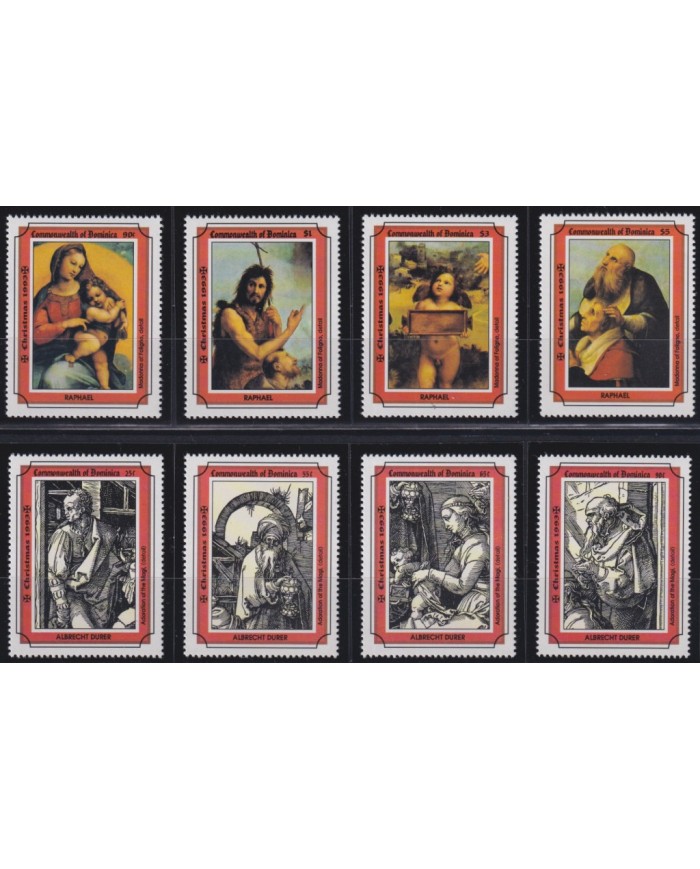 F-EX35897 DOMINICA MNH 1993 CHRISTMAS NAVIDAD ART RELIGION DURER RAPHAEL PAINTING.