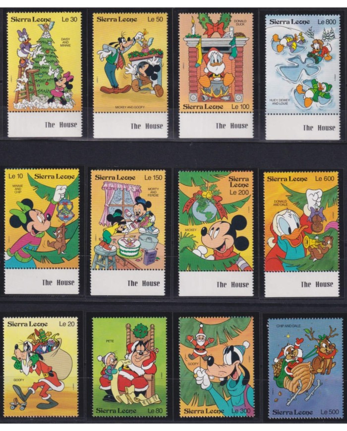 F-EX35919 SIERRA LEONE MNH 1992 CHRISTMAS NAVIDAD DISNEY MICKEY MOUSE PLUTO DONALD DUCK.