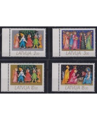 F-EX36012 LATVIJA  LITHUANIA MNH 1992 CHRISTMAS NAVIDAD RELIGION DRAWING NOEL.