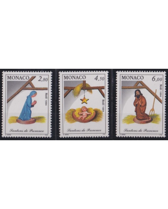 F-EX36036 MONACO MNH 1994 CHRISTMAS NAVIDAD RELIGION DRAWING NOEL SANTONS.