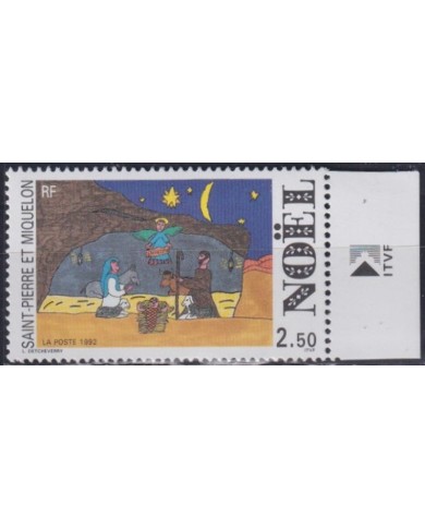 F-EX36082 ST PIERRE ET MIQUELON MNH 1992 CHRISTMAS NAVIDAD DRAWING NOEL WINTER.