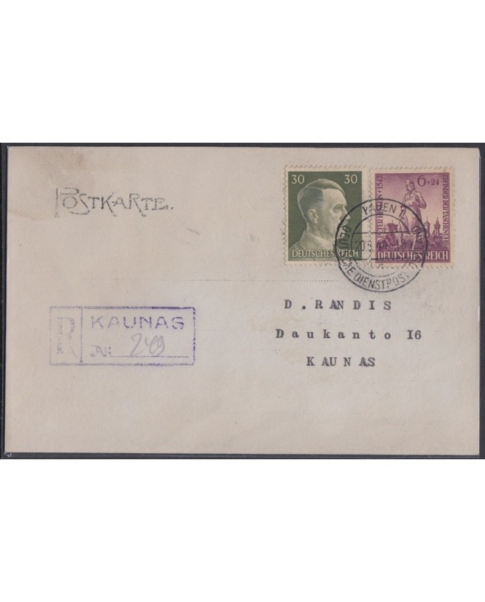 F-EX8669 RUSSIA RUSIA LIETUVA LITHUANIA 1942 GERMANY ALEMANIA OCCUPATION POSTCARD KAUNAS.