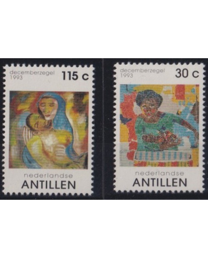 F-EX35815 NEDERLAND ANTILLES MNH 1993 CHRISTMAS NAVIDAD RELIGION DRAWING.