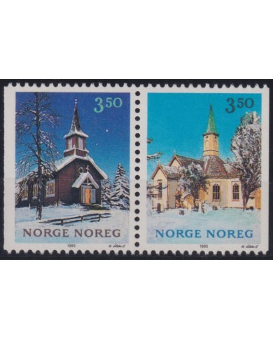 F-EX36048 NORWAY NORGE MNH 1993 CHRISTMAS NAVIDAD RELIGION CHURCH DRAWING.