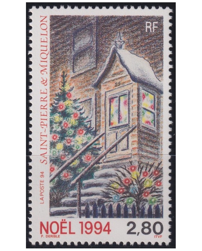 F-EX36081 ST PIERRE ET MIQUELON MNH 1994 CHRISTMAS NAVIDAD RELIGION WINTER HOUSE.
