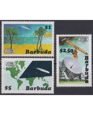 F-EX33632 BARBUDA MNH 1986 HALLEY COMET SPACE COSTMOS TELECOMMUNICATIONS.