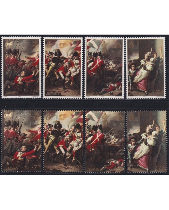 F-EX34964 UK ENGLAND JERSEY 1981 MNH ART J. S. COPLEY DEATH OF MAJOR PEIRSON.
