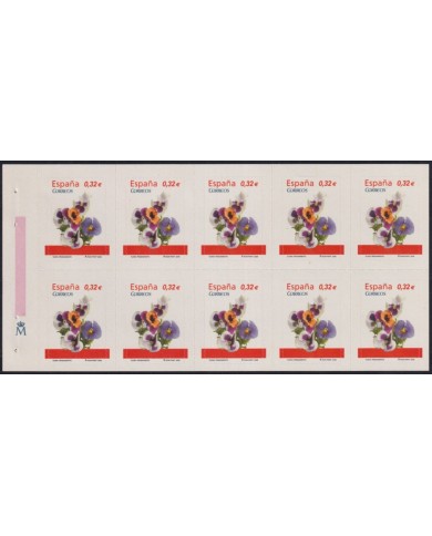 F-EX33018 ESPAÑA SPAIN MNH 2009 BOOKLED PENSAMIENTO FLOWER FLORES.