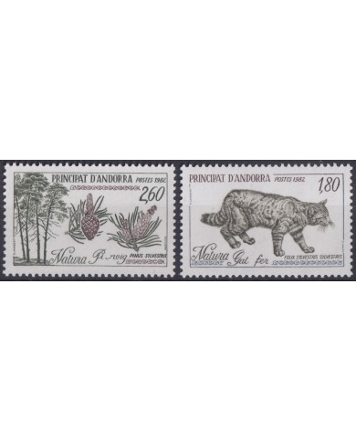 F-EX37407 ANDORRA MNH 1982 FAUNA WILDLIFE FELINE LINCE & TREE FOREST PROTECTION.