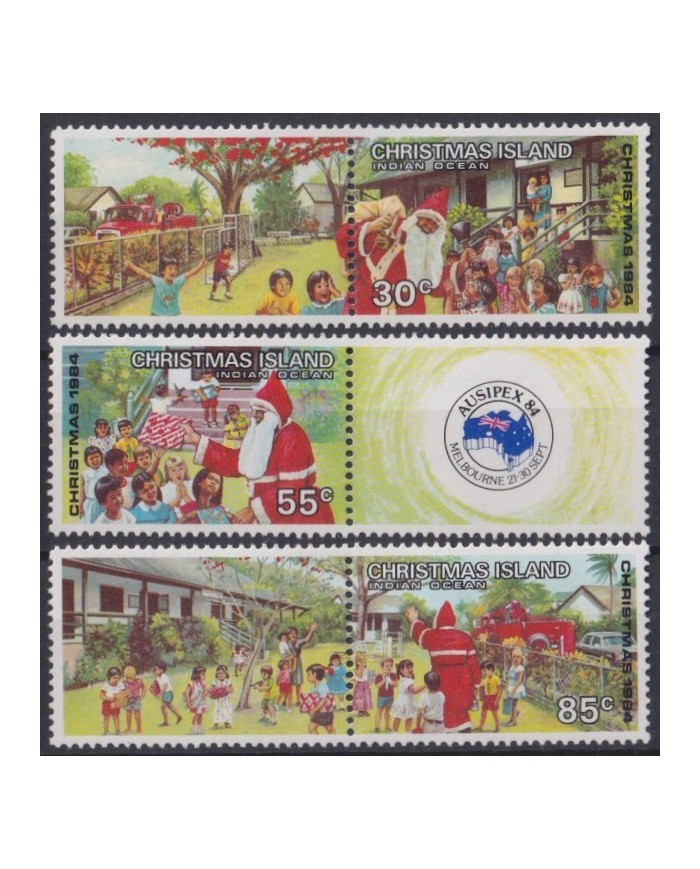F-EX37838 CHRISTMAS IS MNH 1984 CHRISTMAS NAVIDAD AUSIPEX PHILATELIC EXPO.