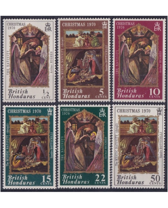 F-EX37909 BRITISH HONDURAS MNH 1970 CHRISTMAS NAVIDAD ART PAINTING.