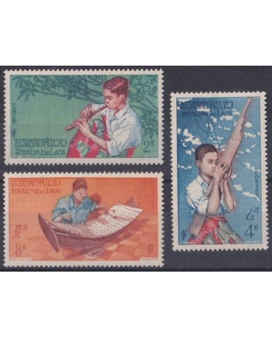 F-EX38016 LAOS MNH 1957 TRADITIONAL MUSIC INSTRUMENTS.