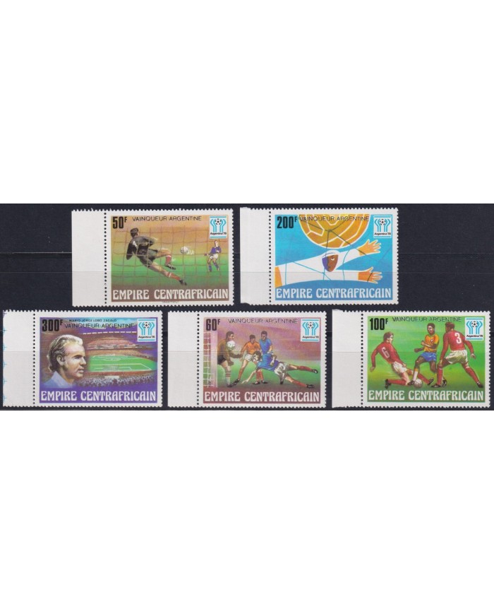 F-EX38073 CENTRAL AFRICA MNH 1978 SOCCER FOOTBALL WORLD CUP SILVER OVERPRINT.