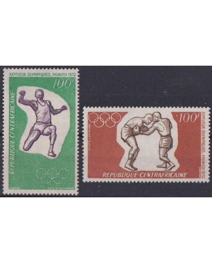 F-EX38081 CENTRAL AFRICA MNH 1972 MUNICH GERMANY OLYMPIC GAMES ATHLETISM BOXING.