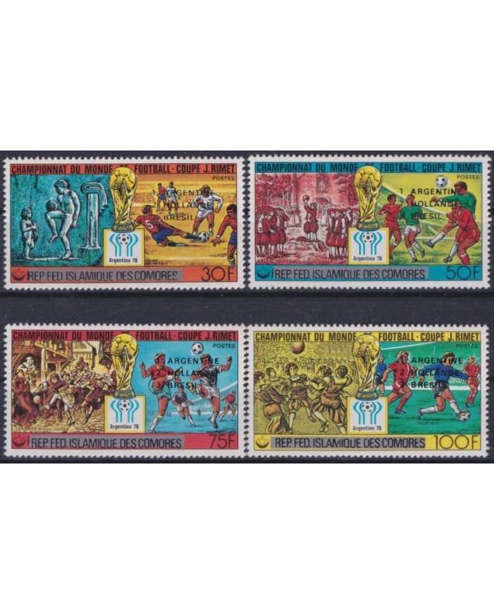 F-EX38084 COMORES MNH 1978 ARGENTINA SOCCER FOOTBALL WORLD CUP OVERPRINT.